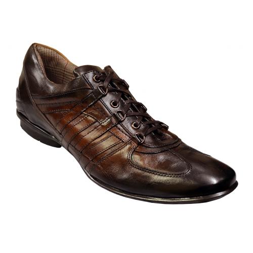 Bacco Bucci "Marquez" 2551-20 Brown Antiqued Genuine Calfskin Leather Sport Shoes